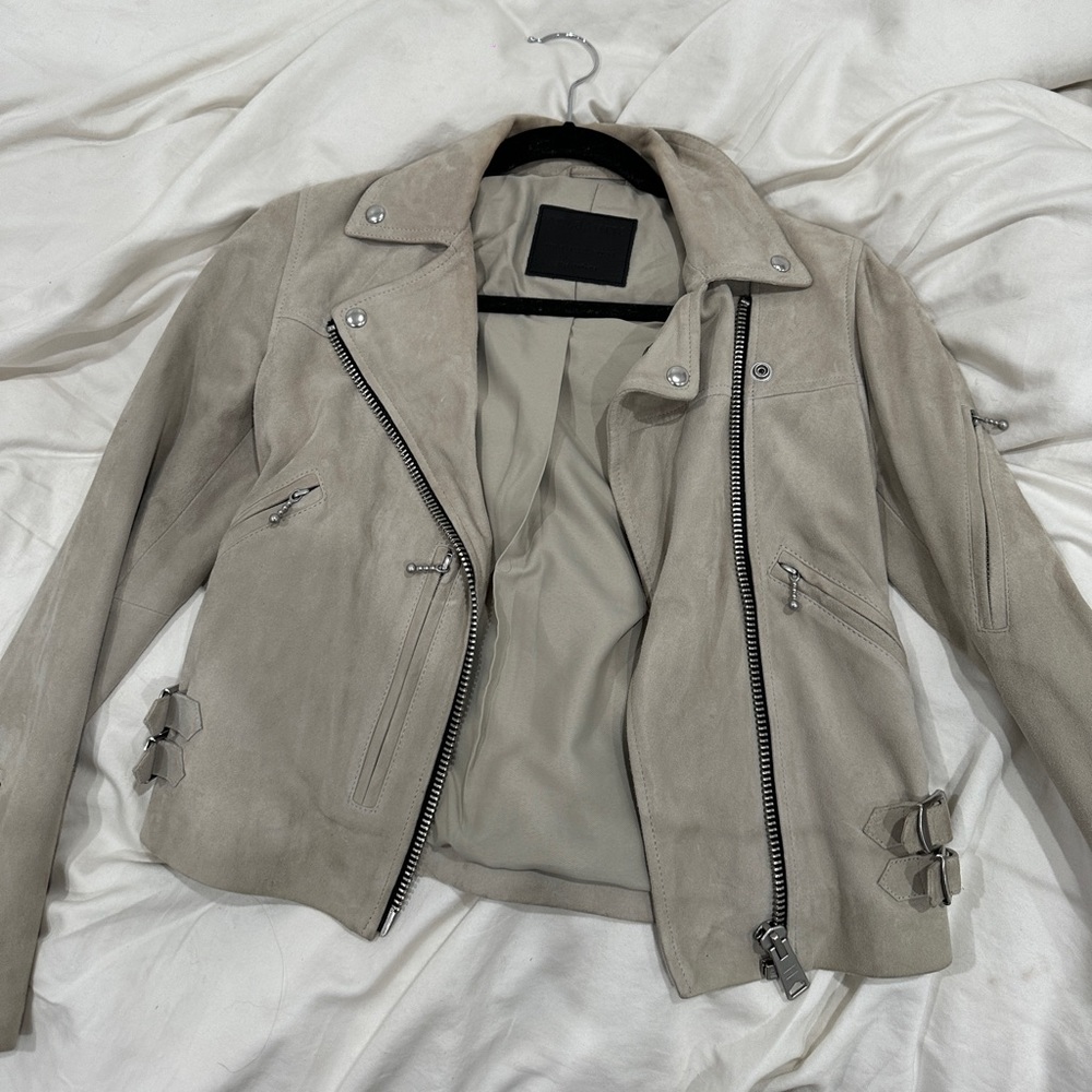 All Saints Suede Prescott Biker jacket